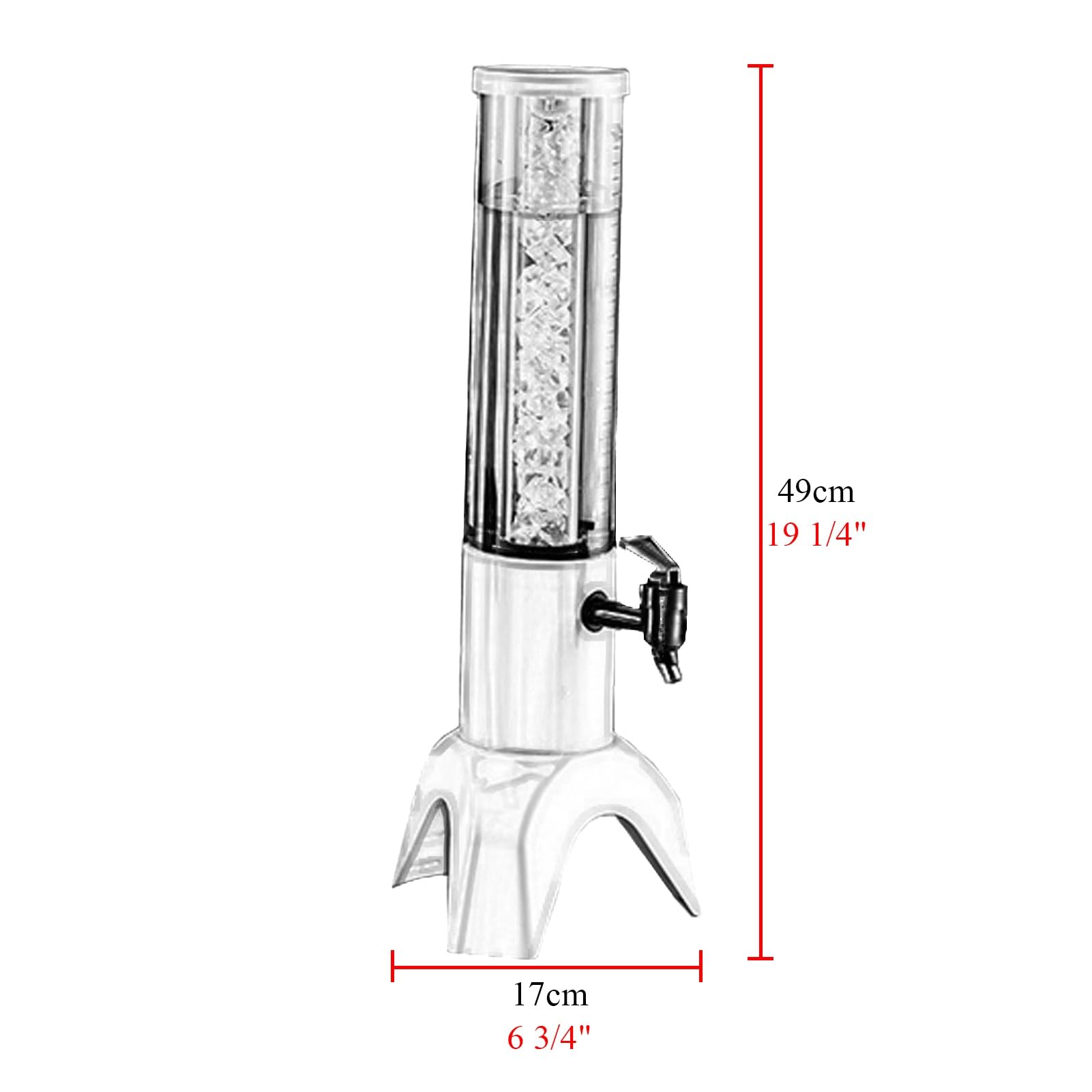 Spillatore Birra da Casa Torre di Mimosa Alta con Linee di Scala, Frigorifero Luminoso per Bevande, Mantiene Fresche e Refrigerate, Dispenser di Birra a Forma di Giraffa per Ristoranti/ Pub/ Picnic/ F