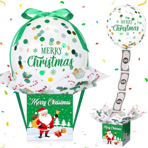 Civaner Christmas Pull Money Balloon Cash Box Xmas Gift, santa Claus