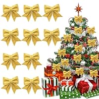 2 Pièces Nœud Noël Rouge, Nœud Sapin Noël, Nœud Noël Arcs De Noël Pailletés, Décorations De Noël