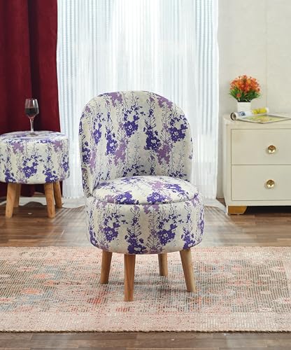 Image of SR Ottoman Chair Pouffes Stool for Living Room Mudda Sitting Furniture Footrest Seat Pouffe Puffy Foam Stool Printed Pouffes for Sitting Foot Rest, (18x32 Inch, White Leaf)