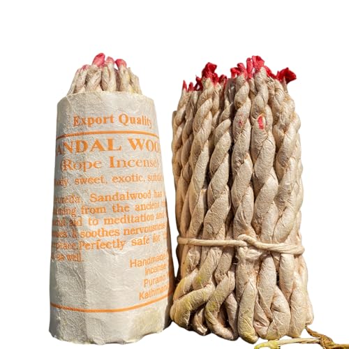 Fay Bless Incenso feito à mão de corda do Nepal, 2 pacotes (sândalo)