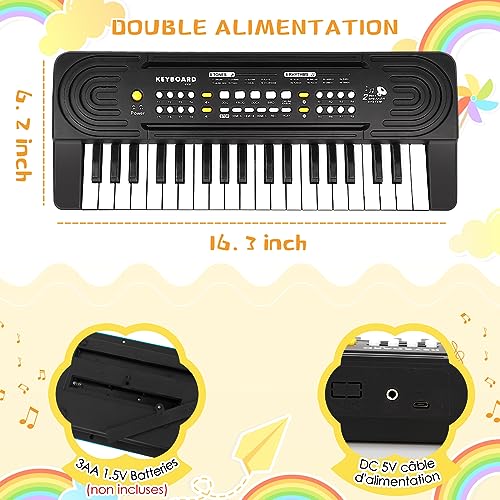 Clavier Piano Enfants avec Microphone, Shayson 37 Touches Musical Multifunction Portable Musique, Jouets d’apprentissage électronique pour Bébé Filles Garçons Noël, Cadeau d’anniversaire - Les Beatles, Paul McCartney, John Lennon, RIngo Starr, George Harrison Clavier Piano Enfants avec Microphone, Shayson 37 Touches Musical Multifunction Portable Musique, Jouets d'apprentissage électronique pour Bébé Filles Garçons Noël, Cadeau d'anniversaire – Image 5