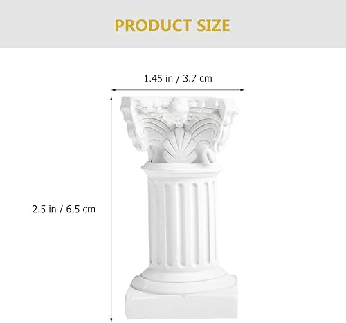 Miniatura 6 de HOMSFOU Portavelas de columnas griegas de resina, estatuas de pilar romano de escritorio, accesorios para fotos, soporte rústico de granja,