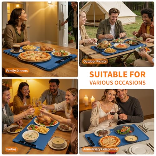 HOTEAGLE Food Warming Mat with Heat Resistant Pad for Family Dinner 26"x15" - image 6