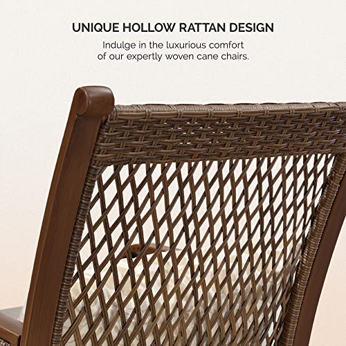 Purple Leaf 7 Pieces Outdoor Dining Set For Outside Garden Porch Patio Dining Furniture Set With 2 Patio Swivel Chairs&4 Fixed Cushioned Dining Chairs And 1 Rectangular Dining Table #TOP1