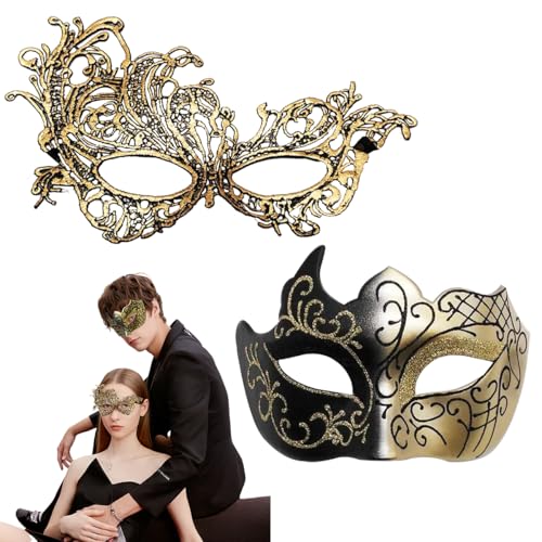 Opiniones de Carnaval para comprar online. 46 2 Piezas Antifaz Fiesta para Parejas, Máscaras de Halloween para Hombres y Mujeres, Perfectas para Juegos de Rol, ópera, Mascarada, Despedida de Soltera y Accesorios de Disfraces...