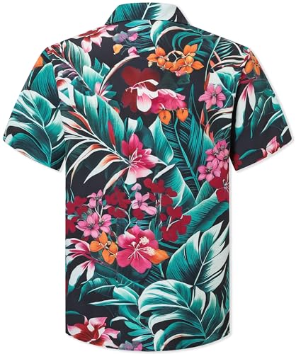 Image of Cromoncent Matching Hawaiian Outfits for Family, Dad and Son Matching Luau Beach Tropical Shirts Mommy Daughter Tropical Sets
