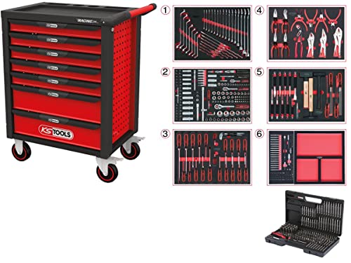 KS Tools 826.7598 RACINGline Werkstattwagen (7 Schubladen / 598 Werkzeuge)