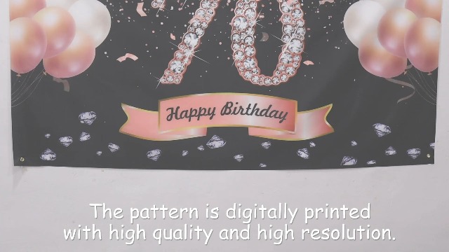 Trgowaul 70th Birthday Decorations for Women - Rose Gold Happy 70th Birthday Banner Backdrop 5.9 X 3.6 Fts Photography Background 70th Birthday Party Suppiles Gifts for Women