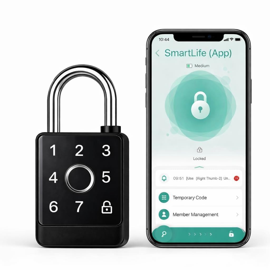 JASIFS Smart Lock Fingerprint & Password Padlock | 5-Way Unlock | Lock for Gym, Office, Home, Luggage, Gate – Waterproof & Long Battery Life-image-7