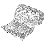 FINGERINSPIRE Cinta elástica con lentejuelas, 1,83 m, ancho 140 mm, borde elástico de plata metalizada, cinta con lentejuelas planas, borde de encaje con lentejuelas brillantes para ropa