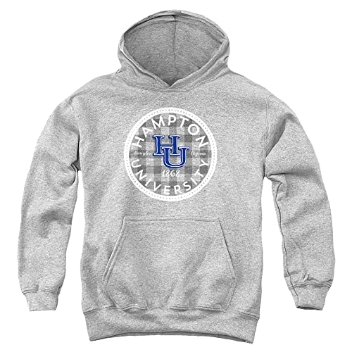 Hampton University Official Plaid Badge Youth Kids Boy/Girls Pull-Over Hoodie Sweatshirt
