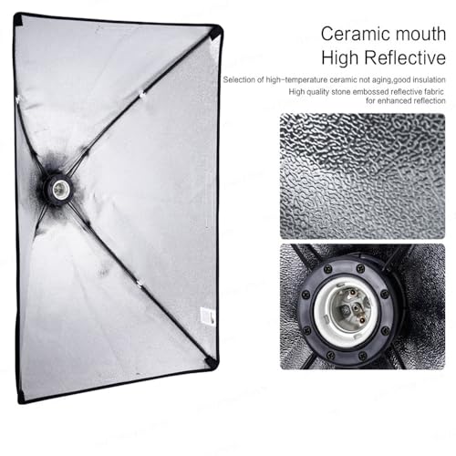 Image of Photography Softbox Lighting Kits 50x70CM Soft Box E27 Bulb Continuous Photography Light Photo Studio Equipment for Camera Shooting Video Recording