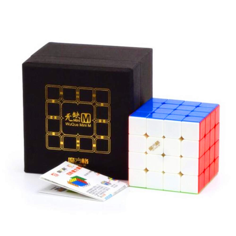 CuberSpeed QiYi Mini WuQue 4x4 M stickerless Speed Cube Mofangge Mini Wuque Magnetic Magic Cube