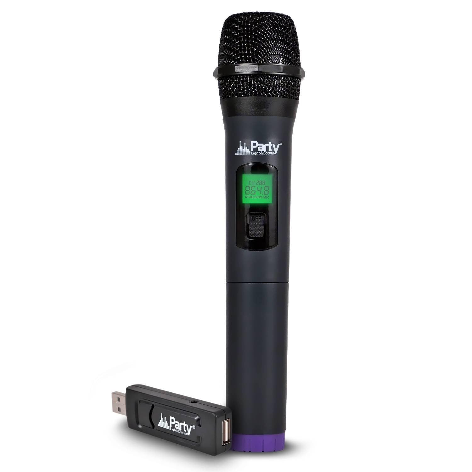 Party Sound & Light Sono Micro Main sans Fil avec écran Digital UHF Via USB - PA Sono DJ LED+Clé USB 32G