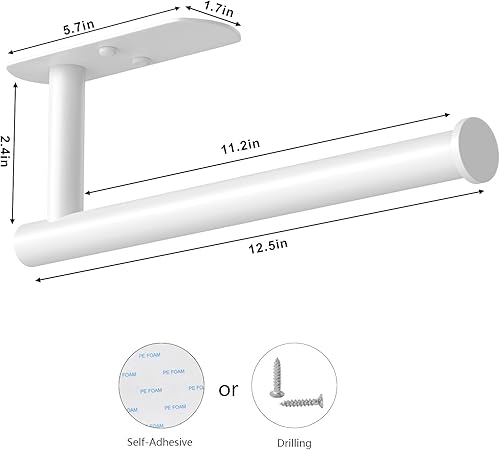 Miniatura 4 de VAEHOLD Soporte autoadhesivo para toallas de papel debajo del gabinete, soporte de rollo de papel montado en la pared para cocina, baño, pared,