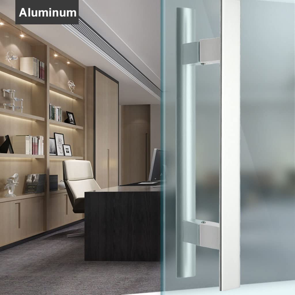 Klamka do drzwi przesuwnych Heavy Duty Barn Door Hardware Handle Szafa Dwustronna klamka do drzwi, stop aluminium (Color : Aluminum, Size : 500MM)