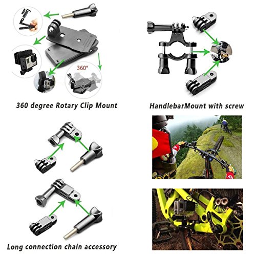 Image of Action Pro Accessories Kit Compatible with GoPro-13 /12 /11 /10 /9 /8 /7 /6 /5 /4 /3+ Session Accessory Bundle Set for Action Camera SJ4000 /SJ5000 /SJ6 Xiaomi Yi