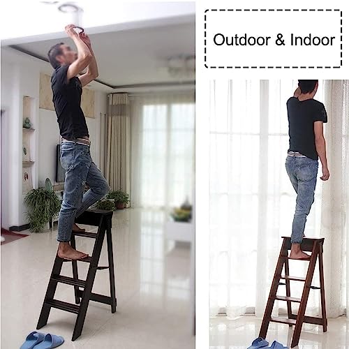 Taburete plegable escalera y silla portátil de 5 escalones para cocina y hogar 4