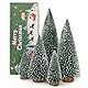 MTKZKAF 5 Stück Tisch-Weihnachtsbaum-Flaschenbürste mit Holzsockel für Dorf, Urlaub, Party, Weihnachten, Tischdekoration