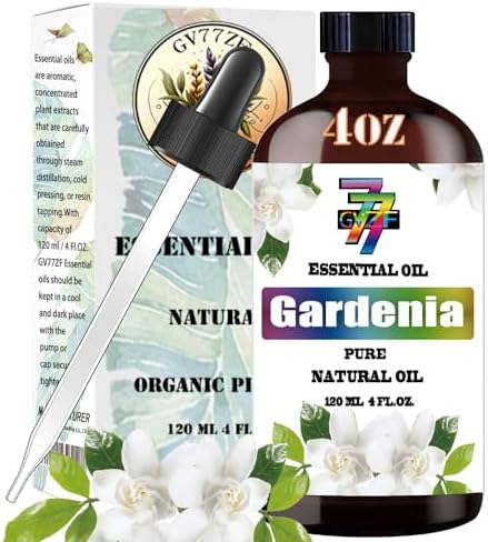 Gardenia Essential Oil 4 Fl Oz (120Ml) – Pure and Natural Fragrance Oil Gardenia Oil for Aroma Diffuser,Humidifier,Skincare,Home Fragrance,Bath,Cleaning,Personal Care,Massage,Yoga,DIY Candle