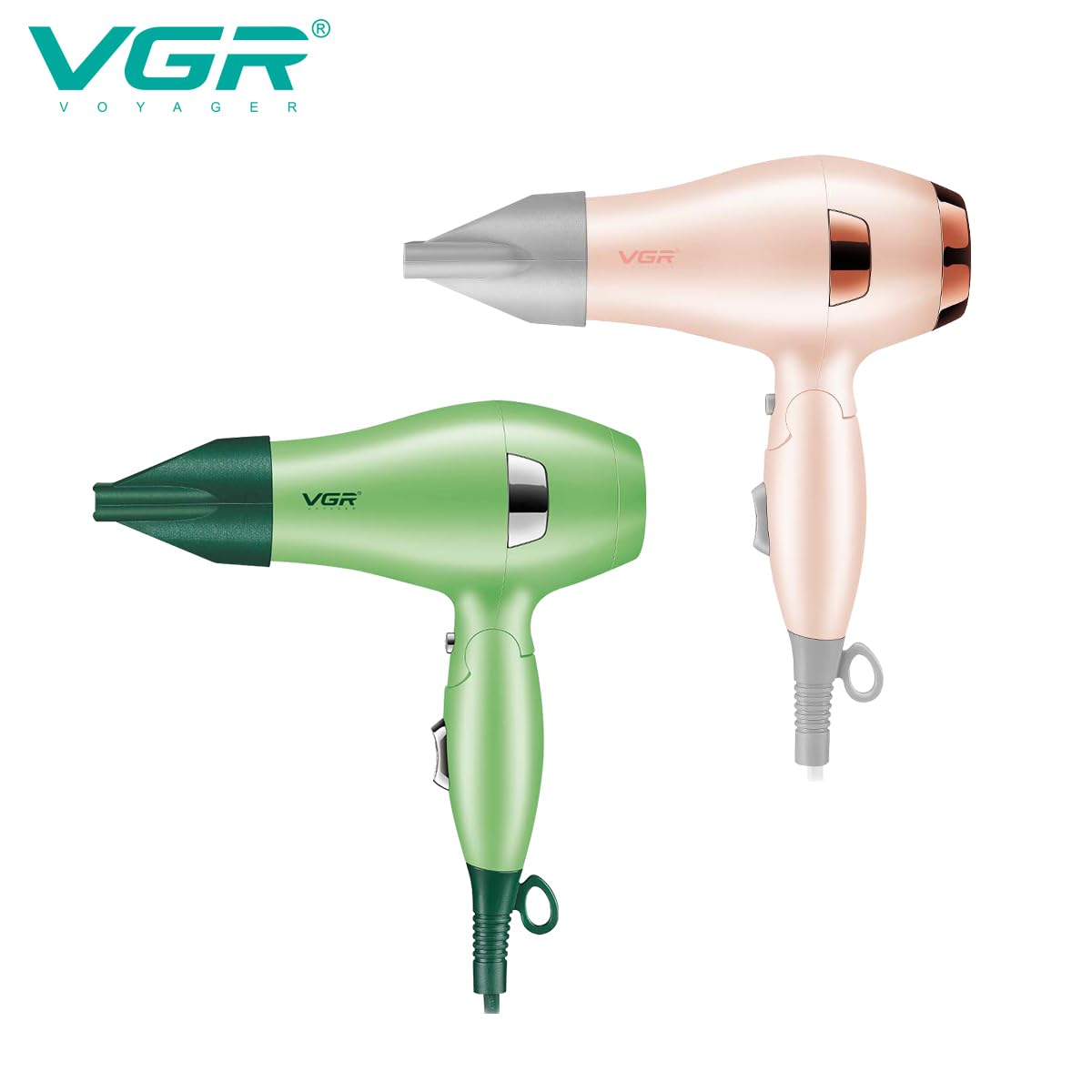 VGR V-432 Professional Foldable Hair Dryer 1000 Watts DC Motor 2 Speed Settings with Styling Concentrator, Overheating Protection, Independent Cool Shot Button & a Hanging Loop,1.8M cable - Pink 8 51+BIAzQIAL. SL1200