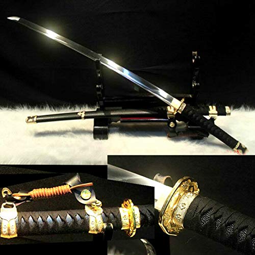 GLW Sword Japanese Fighting Tachi Samurai Sword Katana High Carbon Steel Blade Sharp 100% Handmade Grinding Polishing Chinese Longquan Sword Sword Jian Sharp Blade Battle Ready