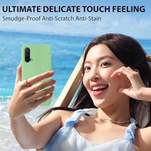 Image of LIRAMARK Liquid Silicone Soft Back Cover Case for OnePlus Nord CE (Mint Green)