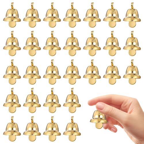XLIUAX 100Pcs Small Bells for Crafts, Bells for Crafts Mini Gold Bell Vintage Bell Wind Chimes Ornaments for Garden Retro Iron Doorbell for Home Making Favor Wreath Bracelet Wedding Decor
