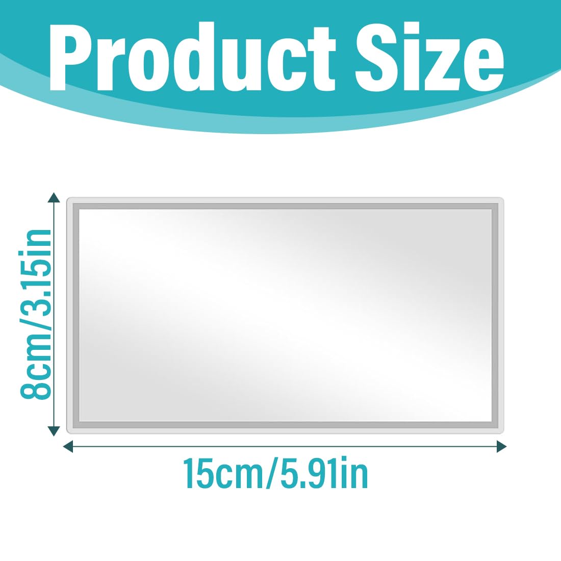 WUFKOP 2 Pezzi Specchietto da Trucco per Parasole Auto, Specchio Cosmetico Auto HD in Acciaio Inossidabile Autoadesivo per Donne, Van Life e Camper - 3