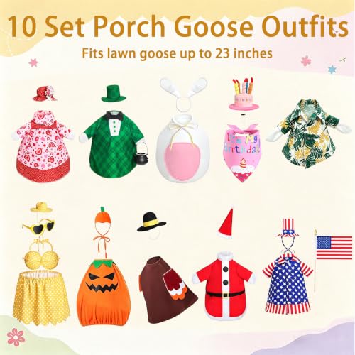 10 Set Porch Goose Outfits for 23 Inch Lawn Goose Holiday Costumes - image 2