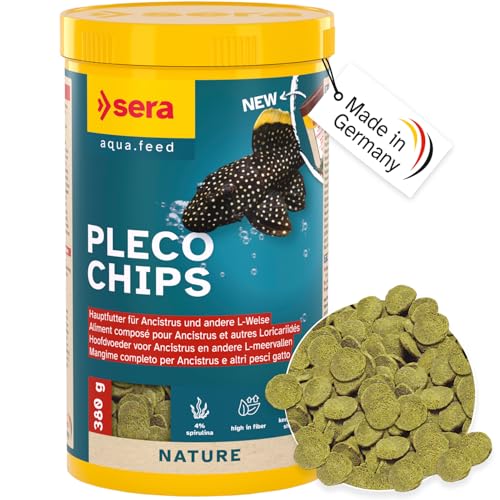 sera Pleco Chips 1.000 ml (380 g) | Wels Futtertabletten Chips für gesunde Bodenfische | Welsfutter Aquarium mit hoher Futterverwertbarkeit | Wels Futter | Fischfutter Aquarium Made in Germany