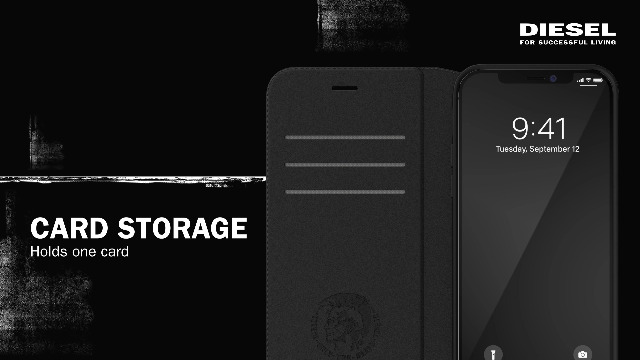 Diesel Custodia Antiurto Per IPhone 11 Pro Max – Design Sagomato, Bordo Rialzato, Nero/Bianco