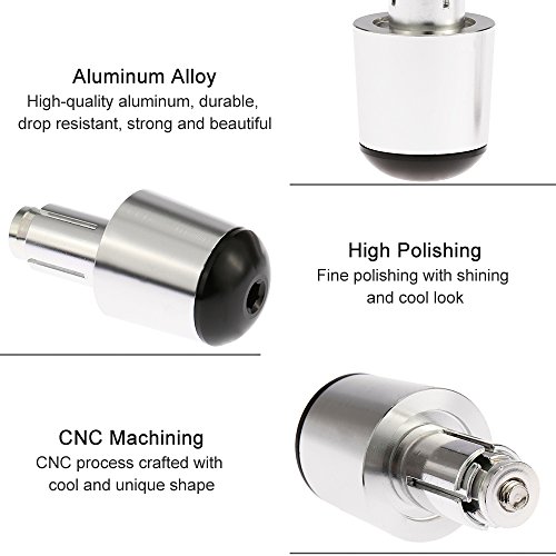 Anself Par de Universal motocicleta Moto alumínio guiador Bar Ends Plugs aperto Caps