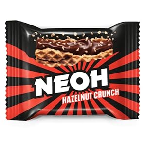 NEOH Low Carb wafels hazelnoot chocolade – 1 g suiker / 95 kcal – zonder toevoeging van suiker – 21 g (verpakking van 24) – hazelnoot