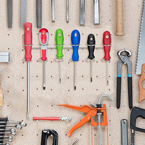 2 Pieces Six-Tool Multi-Tool Holder Accessory Pegboard Accessories Multi-Ring Tool Holder for Pegboard
