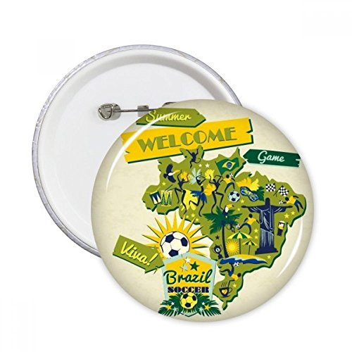 Brésil football badge bouton rond pour personnaliser un vêtement terne