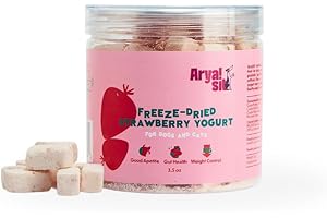 AryaSit Freeze-Dried Balanced Mix: Single-Ingredient Strawberry Yogurt with Goat Milk Dog Treats