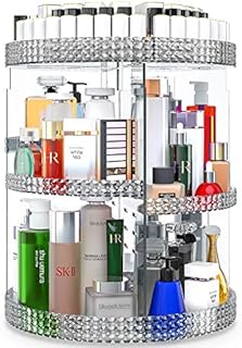 Awenia Rotating Makeup Organiser,2021 Newest Cosmetic Organisers 360 Rotating Make Up Storage Greatest Capacity DIY Adjustable Display Stand Box 380*280 MM 7 Layers Gift For Dresser,Bedroom,Bathroom