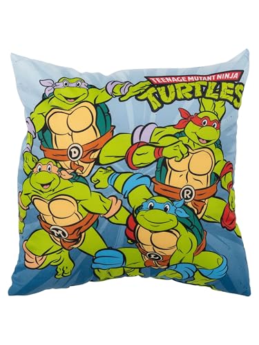 United Labels Teenage Mutant Ninja Coussin décoratif en peluche, bleu, 40 x 40 cm