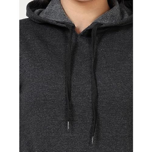 Image of Clotth Theory Women's Cotton Fleece Hooded Neck Sweatshirt | Hoodie Jacket with Kangaroo Pocket