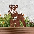 Resama Dog Metal Decorative Garden Stakes - Schnauzer Silhouette Decorative Garden Statues for Outdoor Decor, Unique Gifts for Dog, Lawn Ornaments for Yard and Patio(Rust Colour)