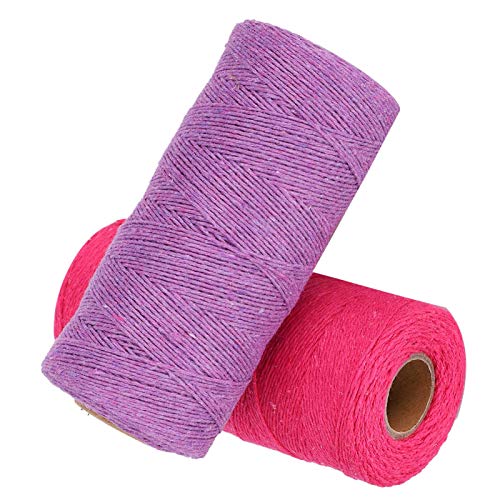 2 pièces de fil de chaîne à tisser durable, rose rouge, violet, fil de coton pour tapis, fil de chaîne pour métier à tisser, navette de tissage de métier à tisser de cricket, parfait pour le tissage d Cover