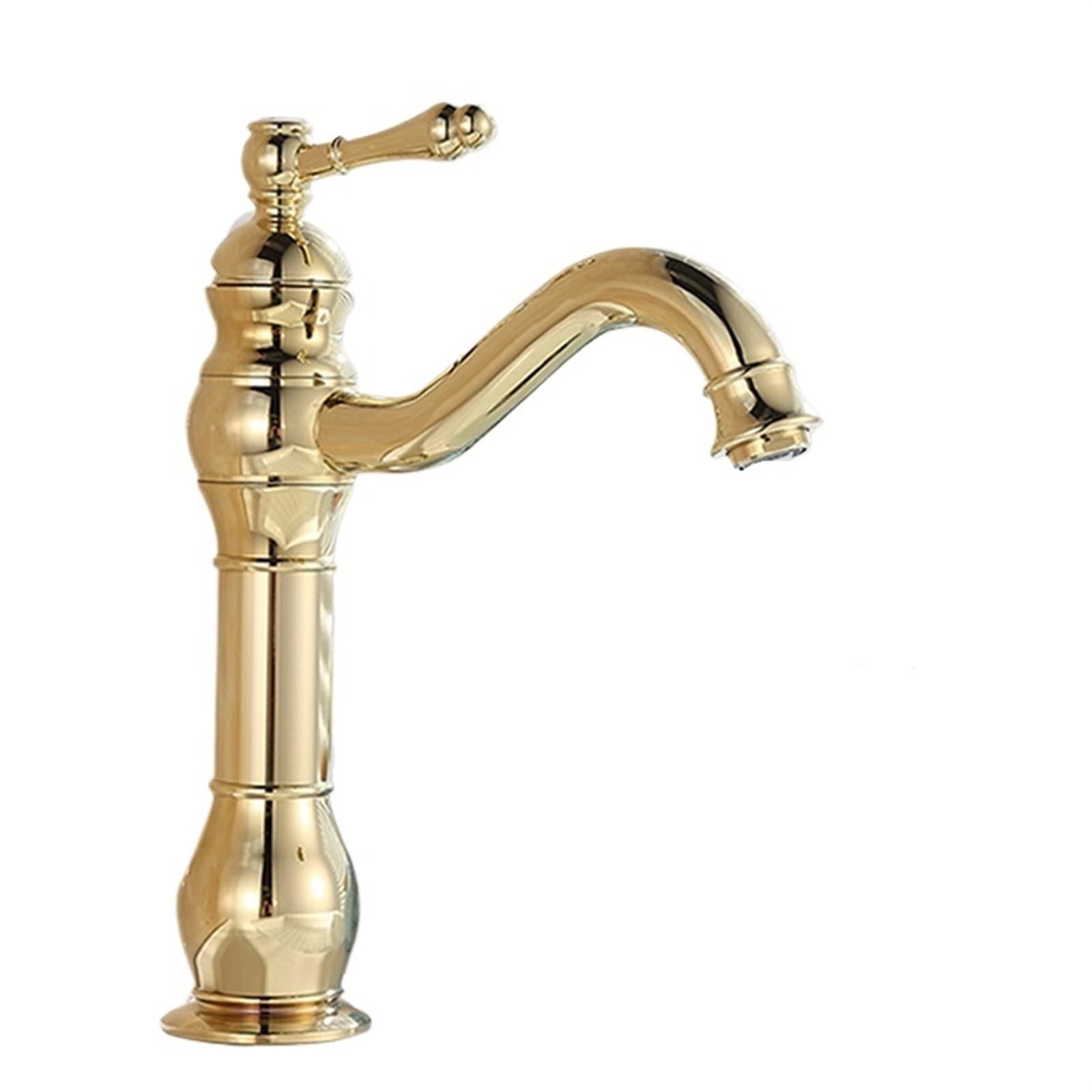 Robinets de lavabo en laiton antique mitigeur haut or