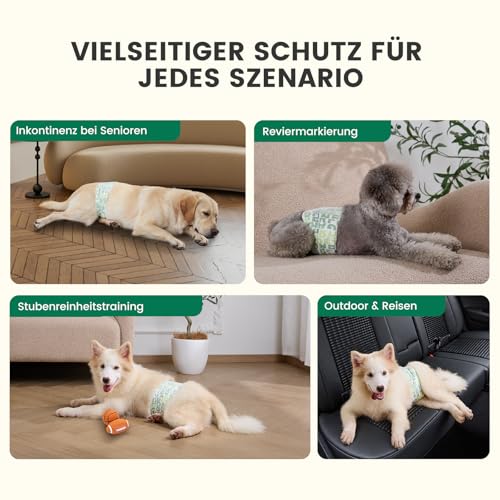 Gardner Pet Einweg-Hundewindeln für Rüden, 30 Stück, Hunde Windeln mit Nässeindikator, 6 Lagen auslaufsicher, Hochsaugfähige Rüdenwindeln für Welpentraining, Markieren, Inkontinenz, Reisen, M
