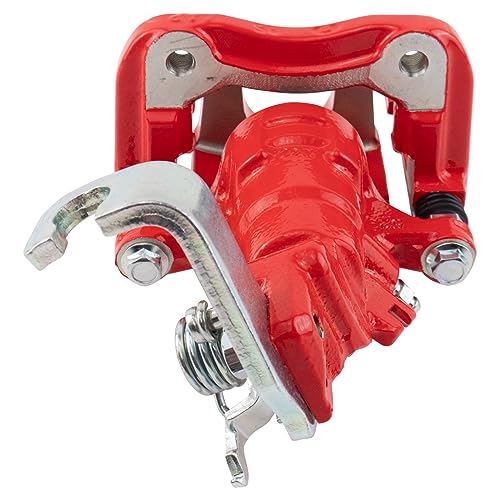 Image of TRQ Rear Right Brake Caliper w /Bracket Performance Red Passenger Side