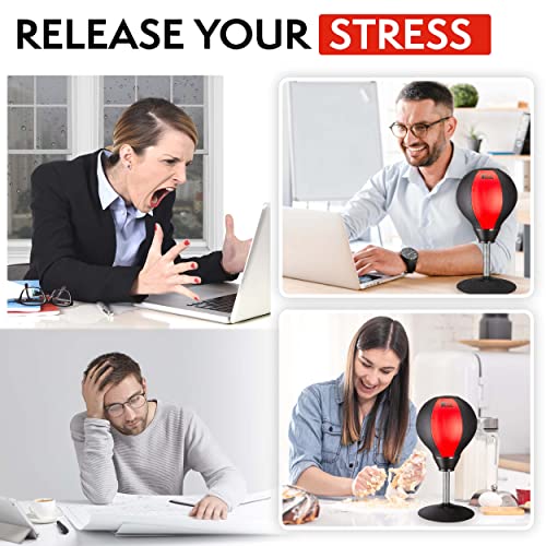 Tech Tools Desktop Punching Bag – Suctions to Your Desk, Cool Gadgets for Office, Gag Gifts for Boss or Coworker, Heavy Duty Stress Relief Boxing Bag