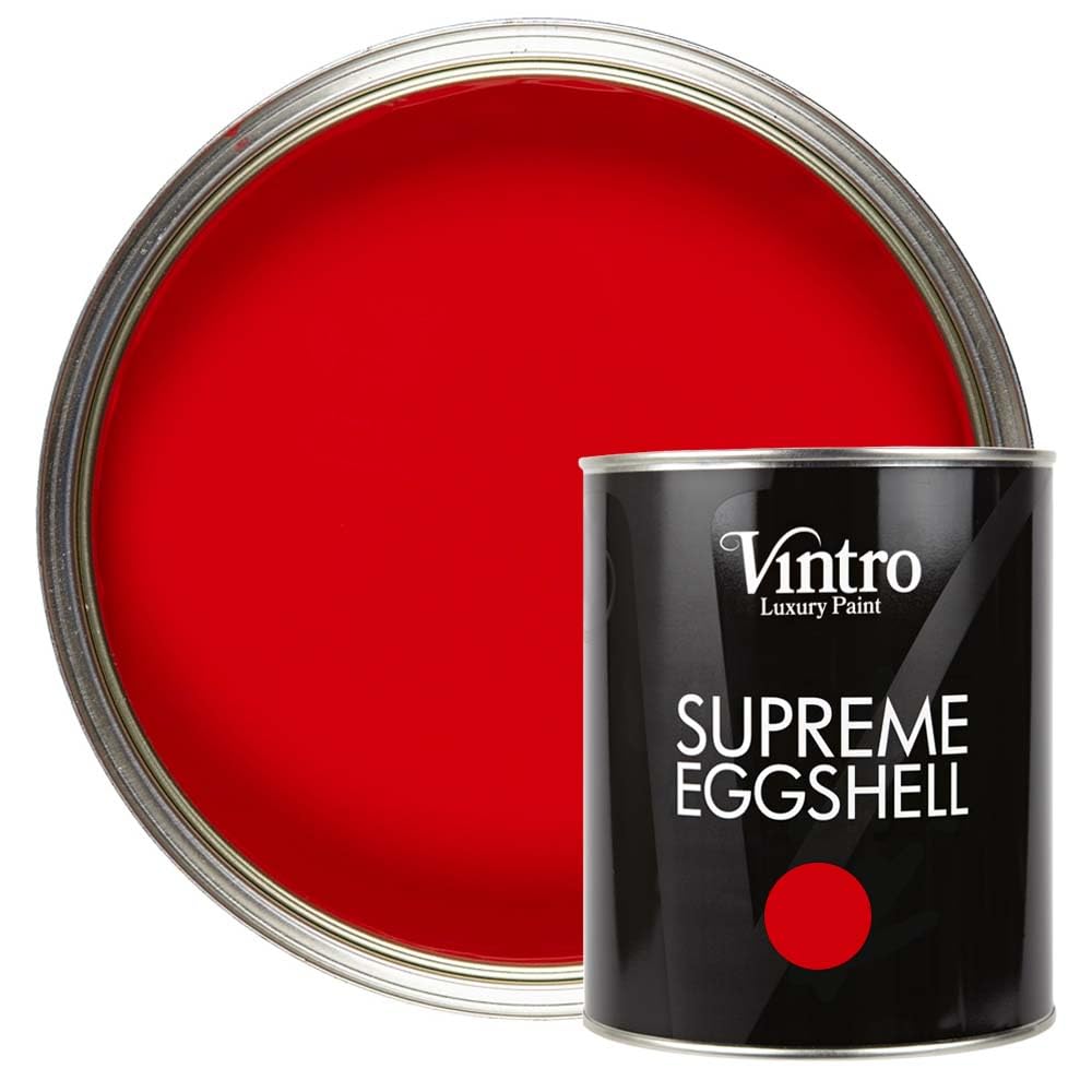 Vintro PaintBright Red Eggshell Paint | for Walls | Wood | Trim | Satin Furniture Paint | 1 Litre (Valentine - Red)