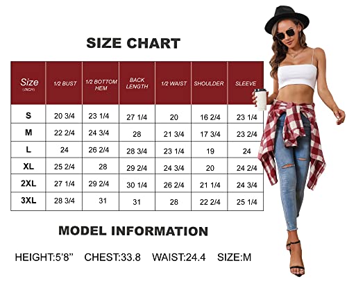 Samerm Flannel Shirts For Women Oversized Long Sleeve Button Down Buffalo Plaid Shirt Blouse Tops,Navy Xl #TOP4