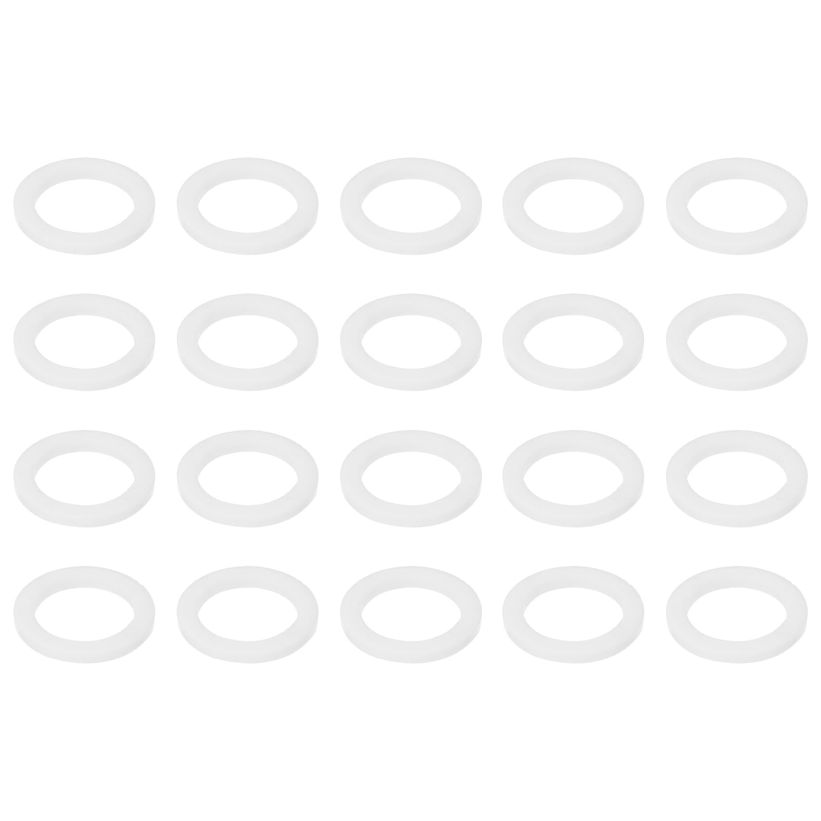 PATIKIL M10 PTFE Flat Washer, 50 Pcs 10mm ID 14mm OD 1.25mm Thick O-Ring Sealing Gasket Spacer for Fasten Screws Flanges Faucet Pipe Valves, White